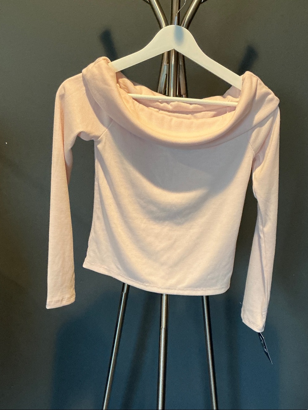 art class Ribbed Crewneck Top — Dusty Blush